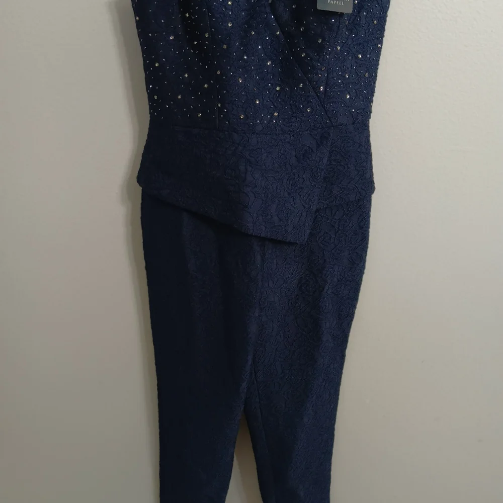 Adrianna Papell Jumpsuit Navy Blue Dress - Picture 7 of 9